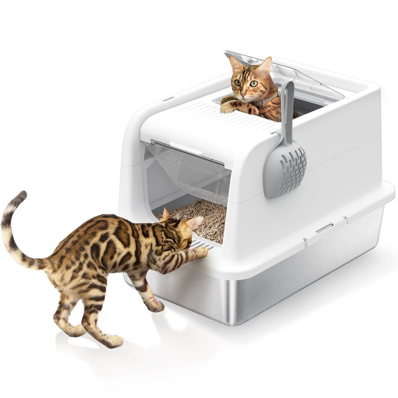 Cat Litter Box with Scoop and Lid