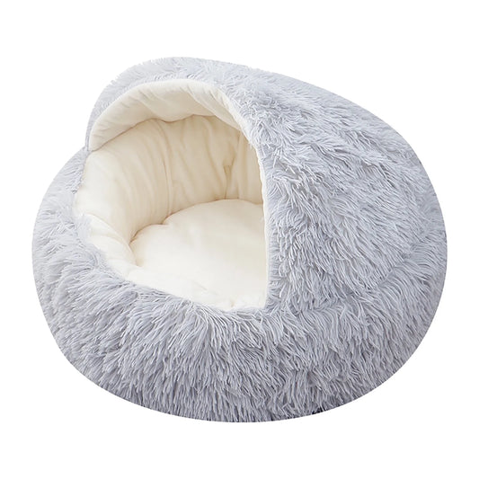 Dog Bed & Cat Cave Bed with Hooded Cover